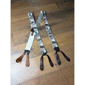 Trafalgar Limited Edition Silk Suspenders WWII Nose Art Pin Up Plane Braces USA